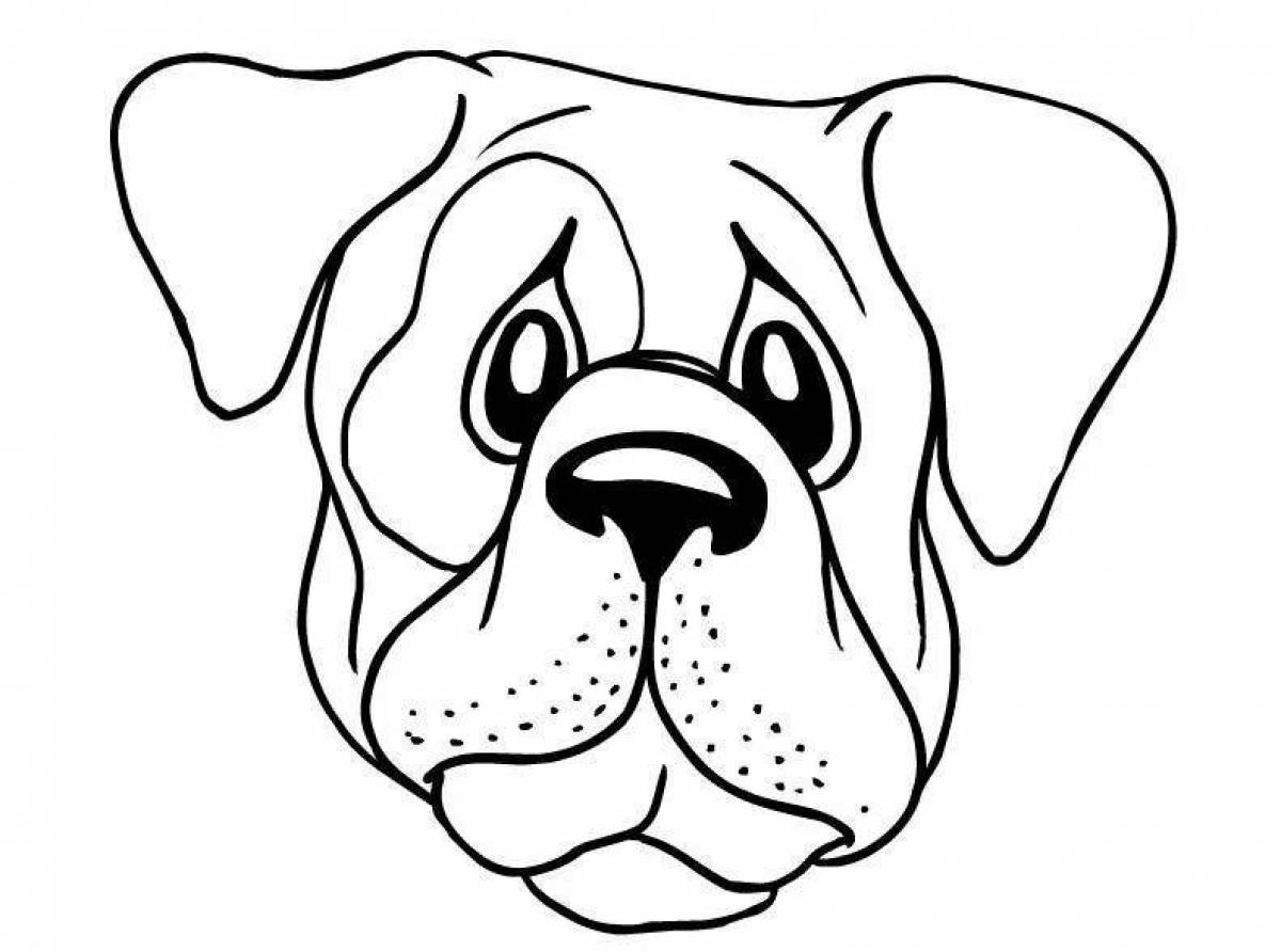 Coloring page playful dog muzzle