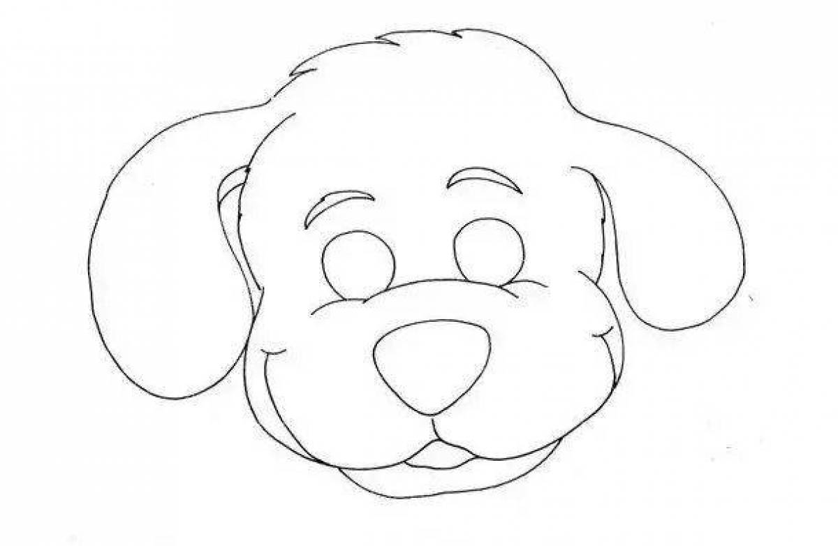 Cute dog muzzle coloring book