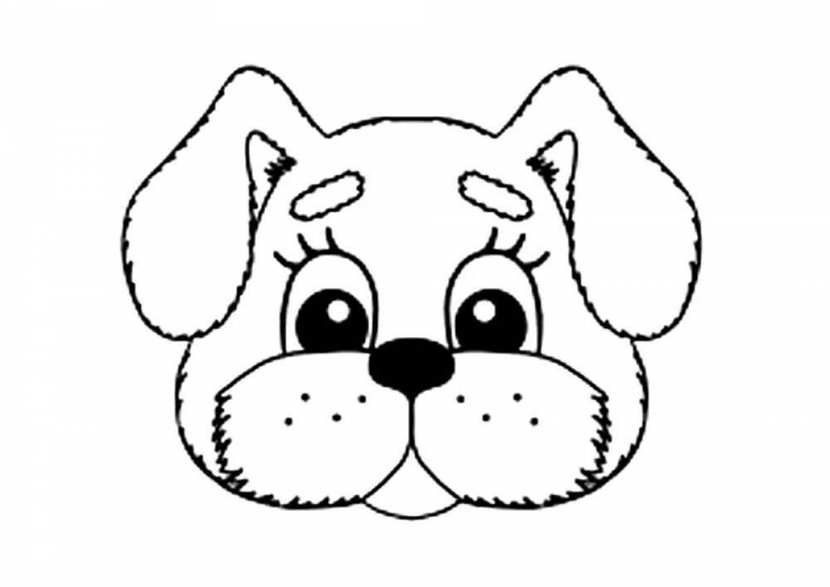 Sweet dog face coloring page