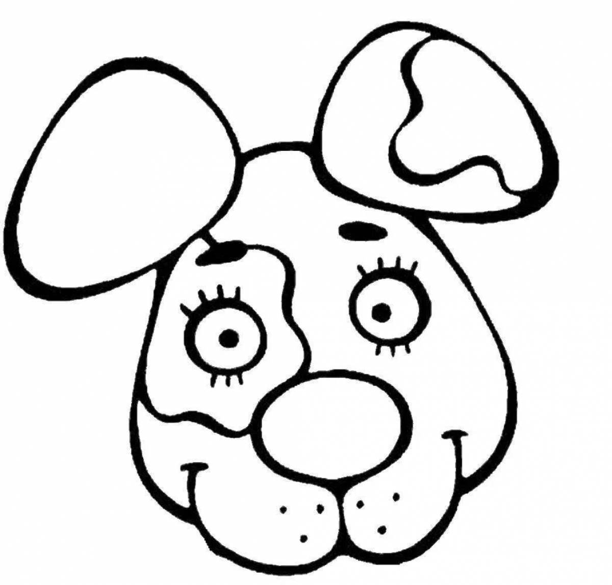 Cute dog face coloring page