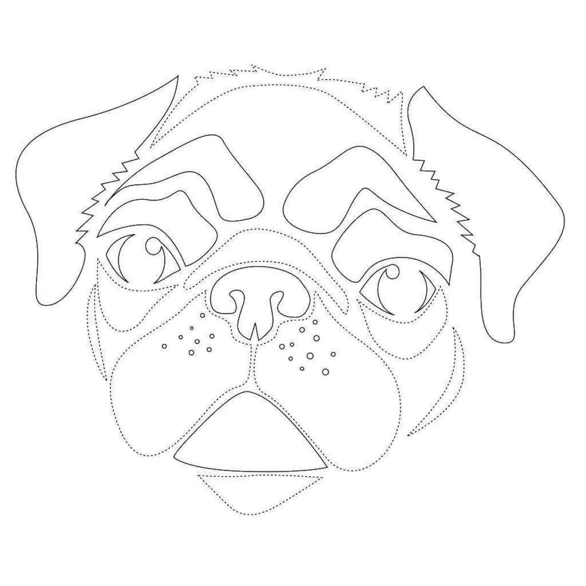 Adorable dog face coloring page