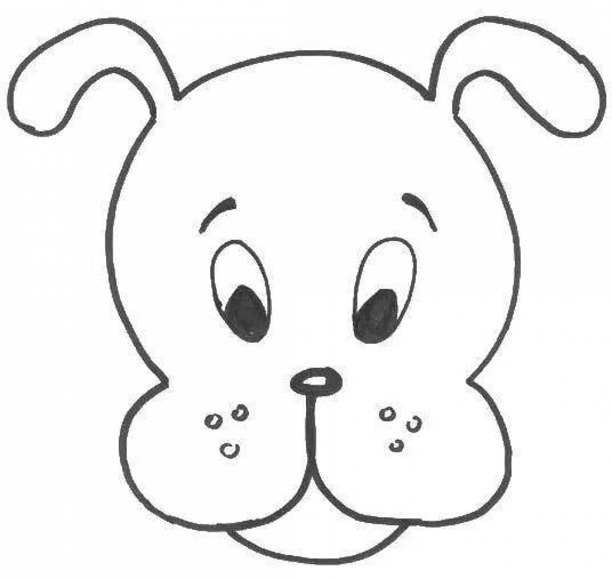 Coloring page nice muzzle of a dog