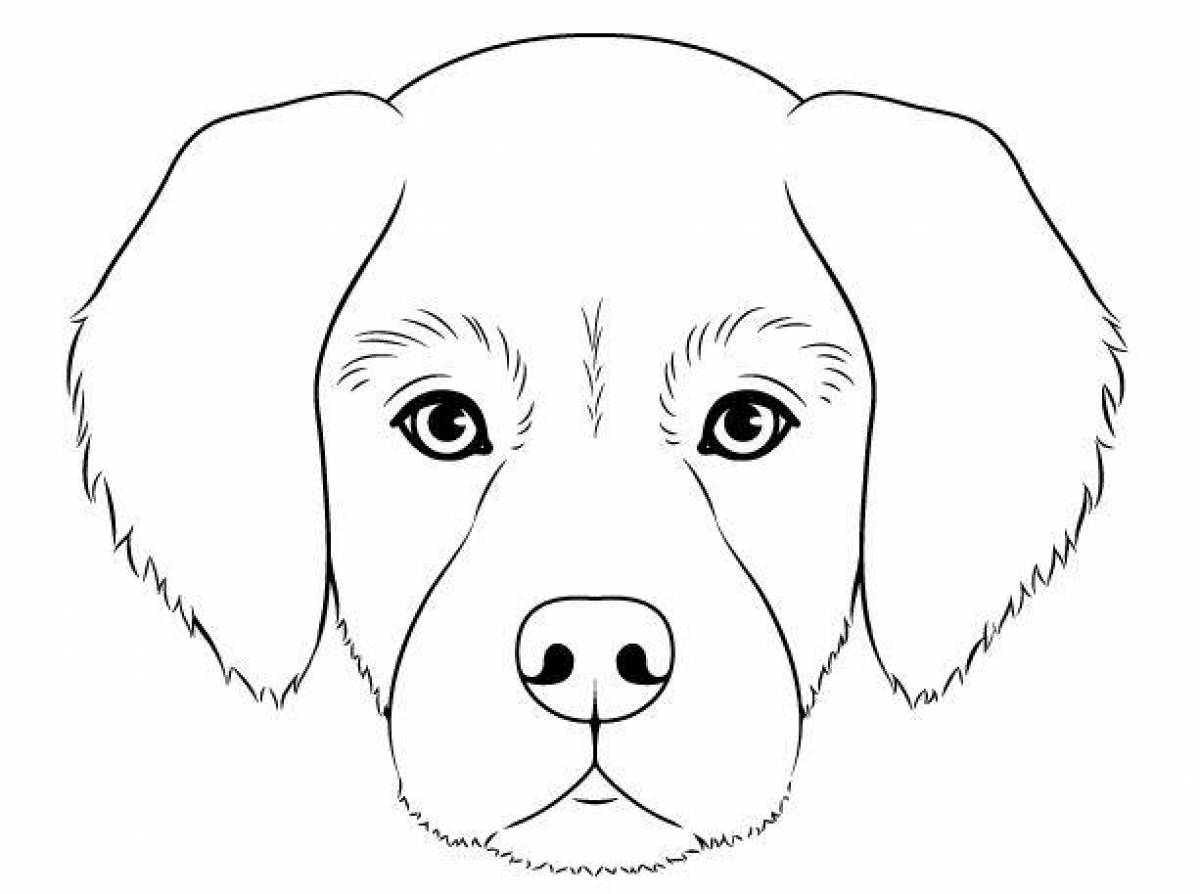 Coloring page wild muzzle of a dog