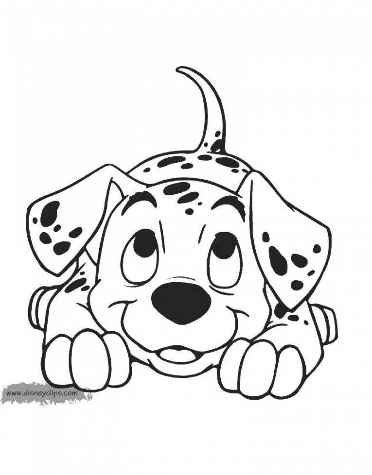 Animated dog face coloring page