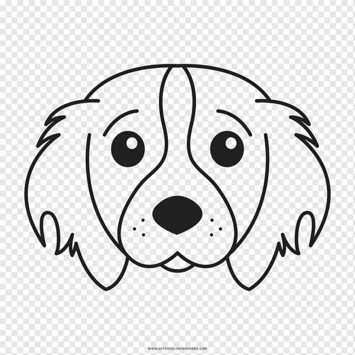Coloring page funny dog ​​face