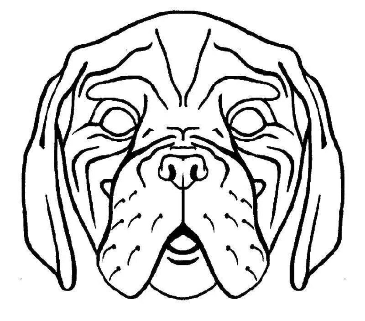 Coloring page witty dog ​​muzzle