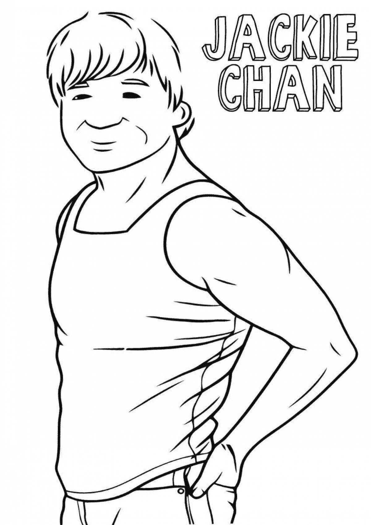 Coloring playful jackie chan