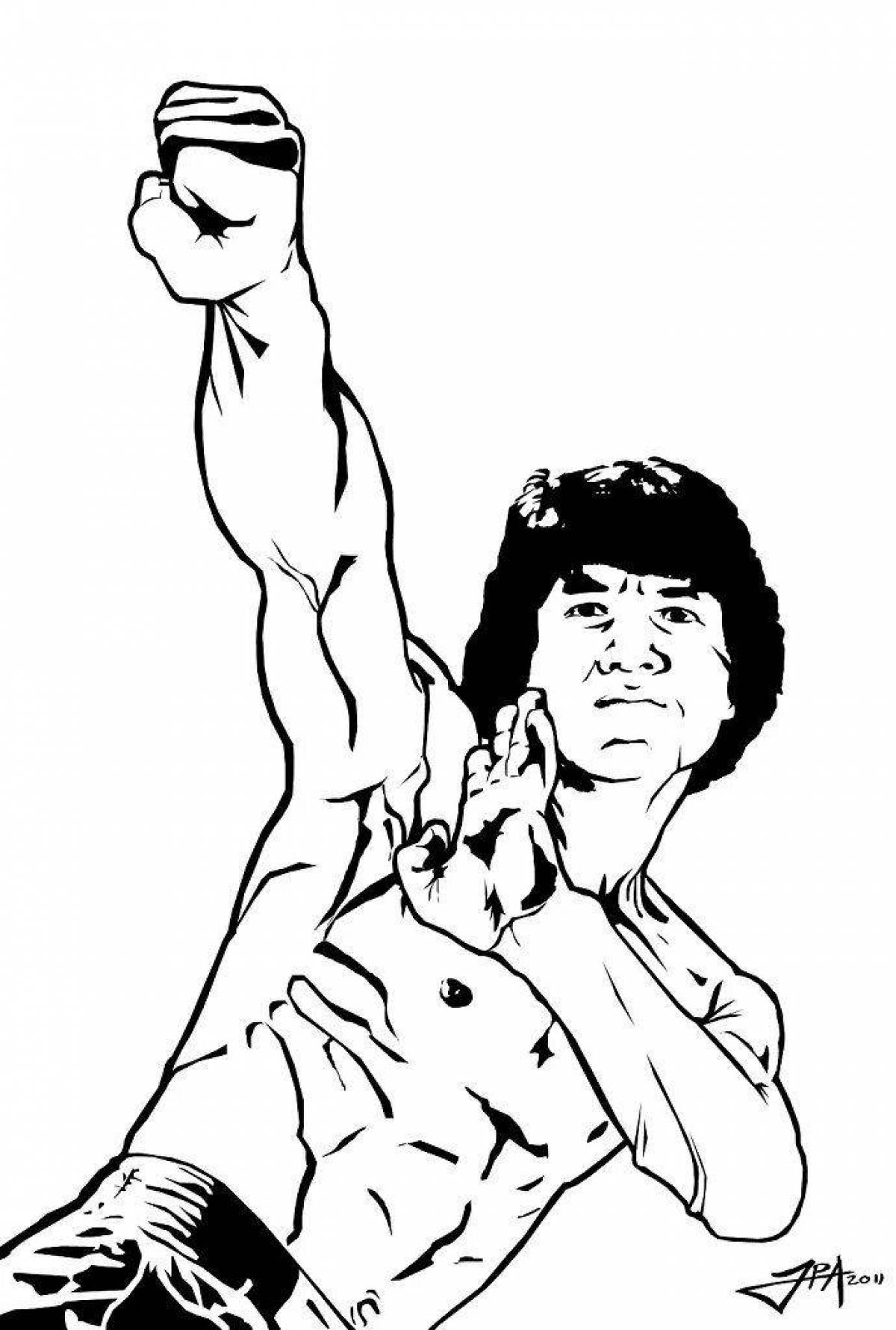 Jackie chan's amazing coloring page