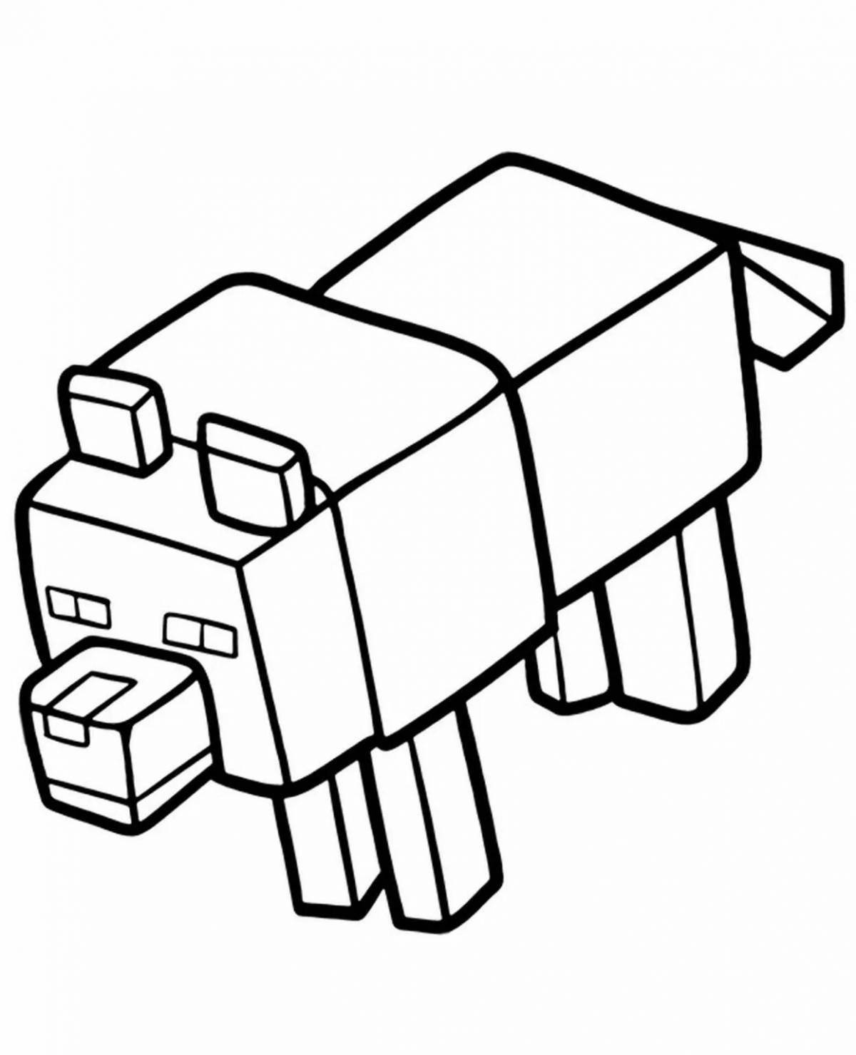 Minecraft irresistible cat coloring page