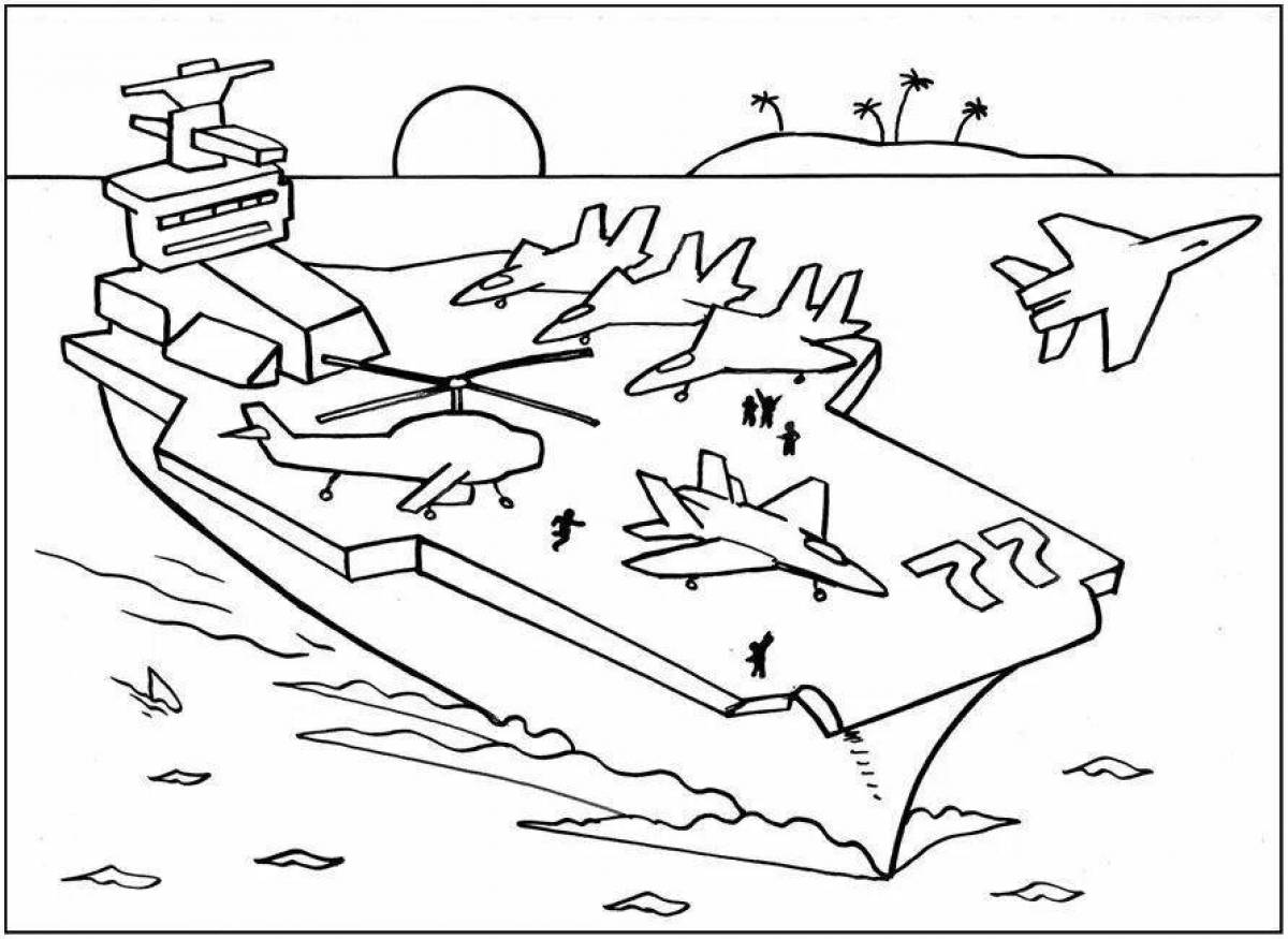 Sea battle coloring page