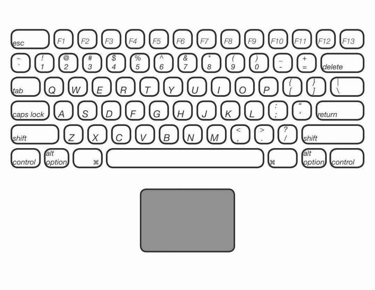 Раскраска инновационная компьютерная клавиатура
