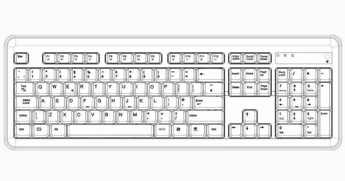 Coloring complex computer keyboard