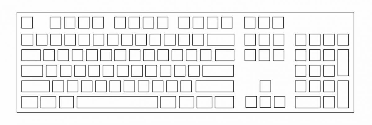 Color gorgeous computer keyboard coloring book