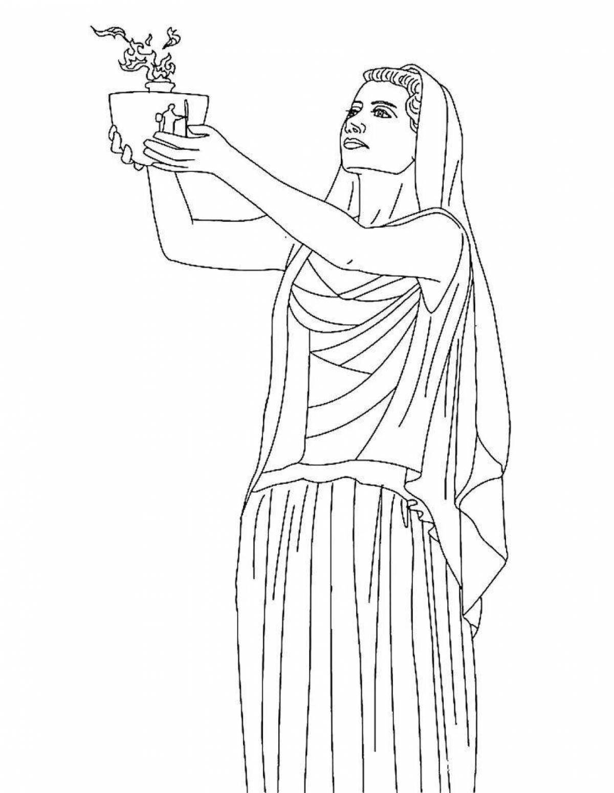 Elegant coloring of goddess Hera