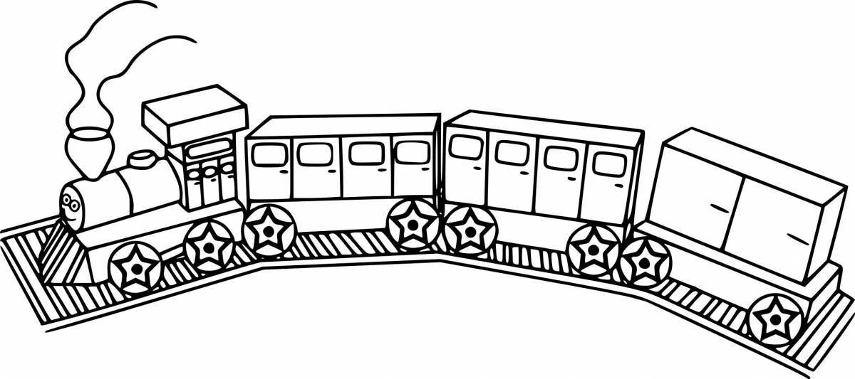 Раскраска очаровательный лего поезд