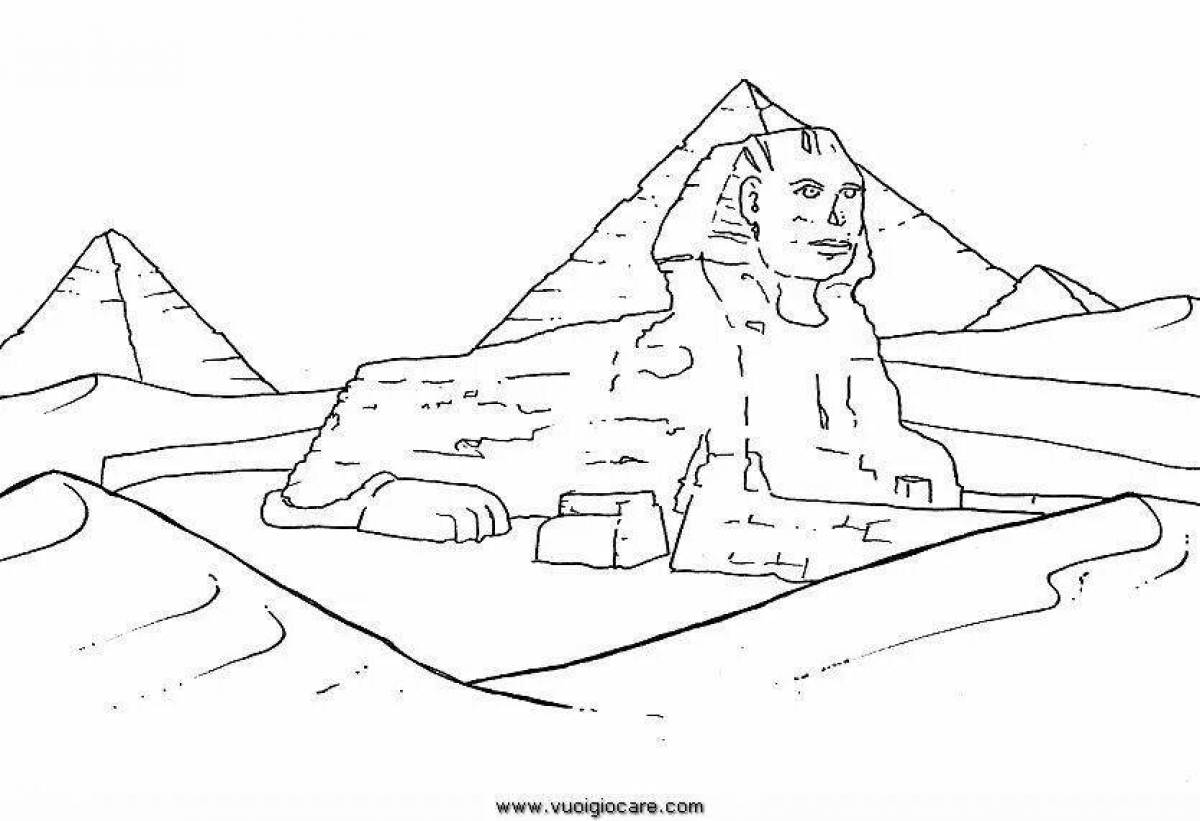 Coloring pages magnificent egyptian pyramids