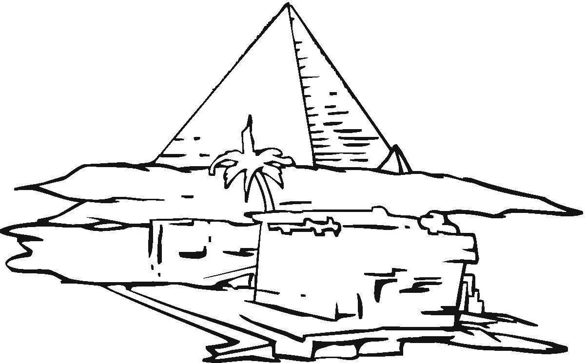Раскраска изысканные египетские пирамиды