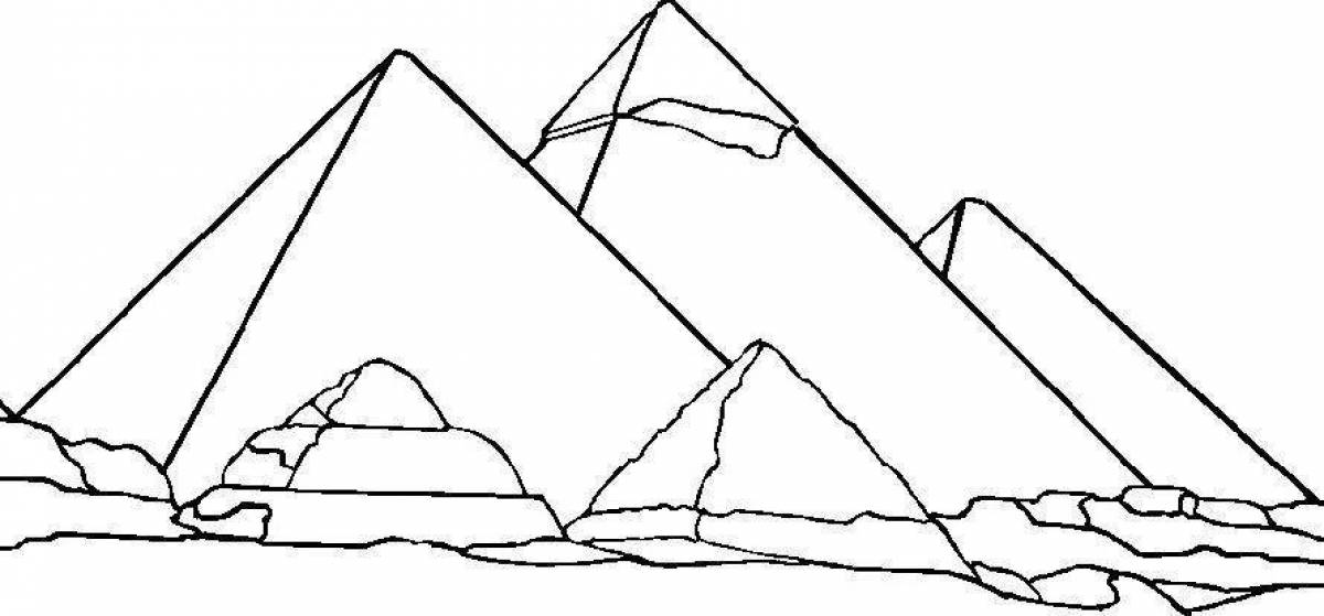 Coloring pages wonderful Egyptian pyramids