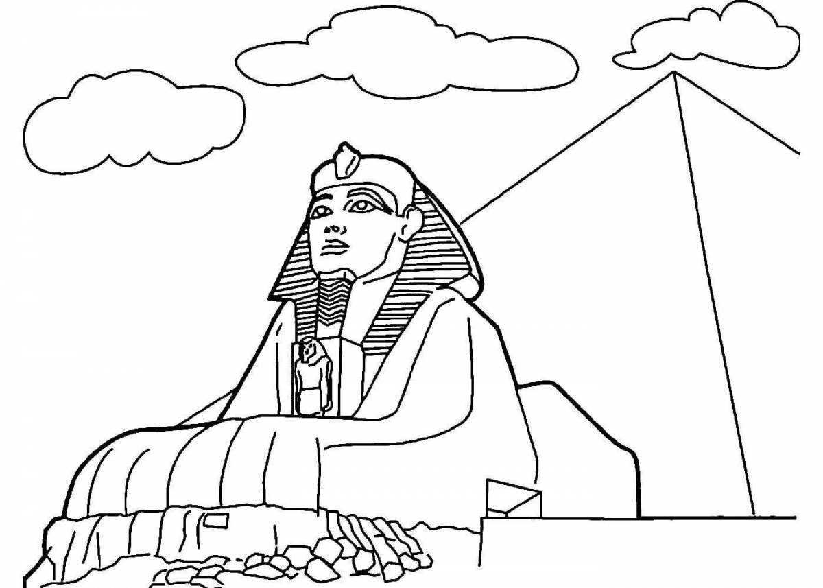 Coloring pages of the grandiose Egyptian pyramids
