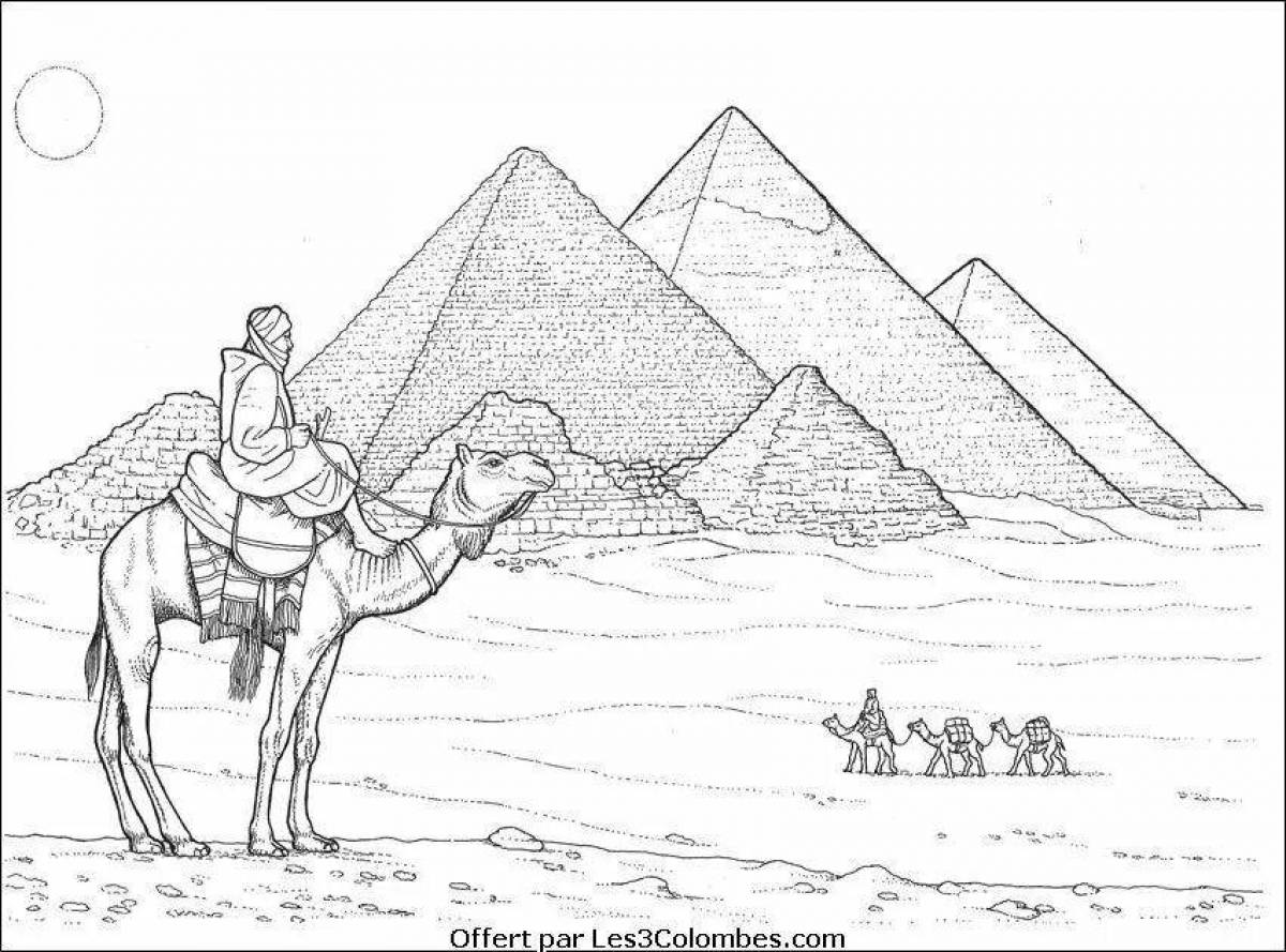Coloring page dazzling egyptian pyramids