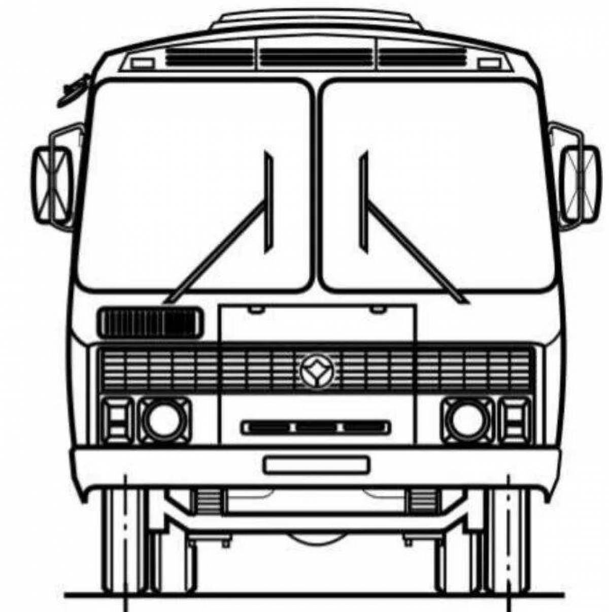 Colourful bus groove coloring page