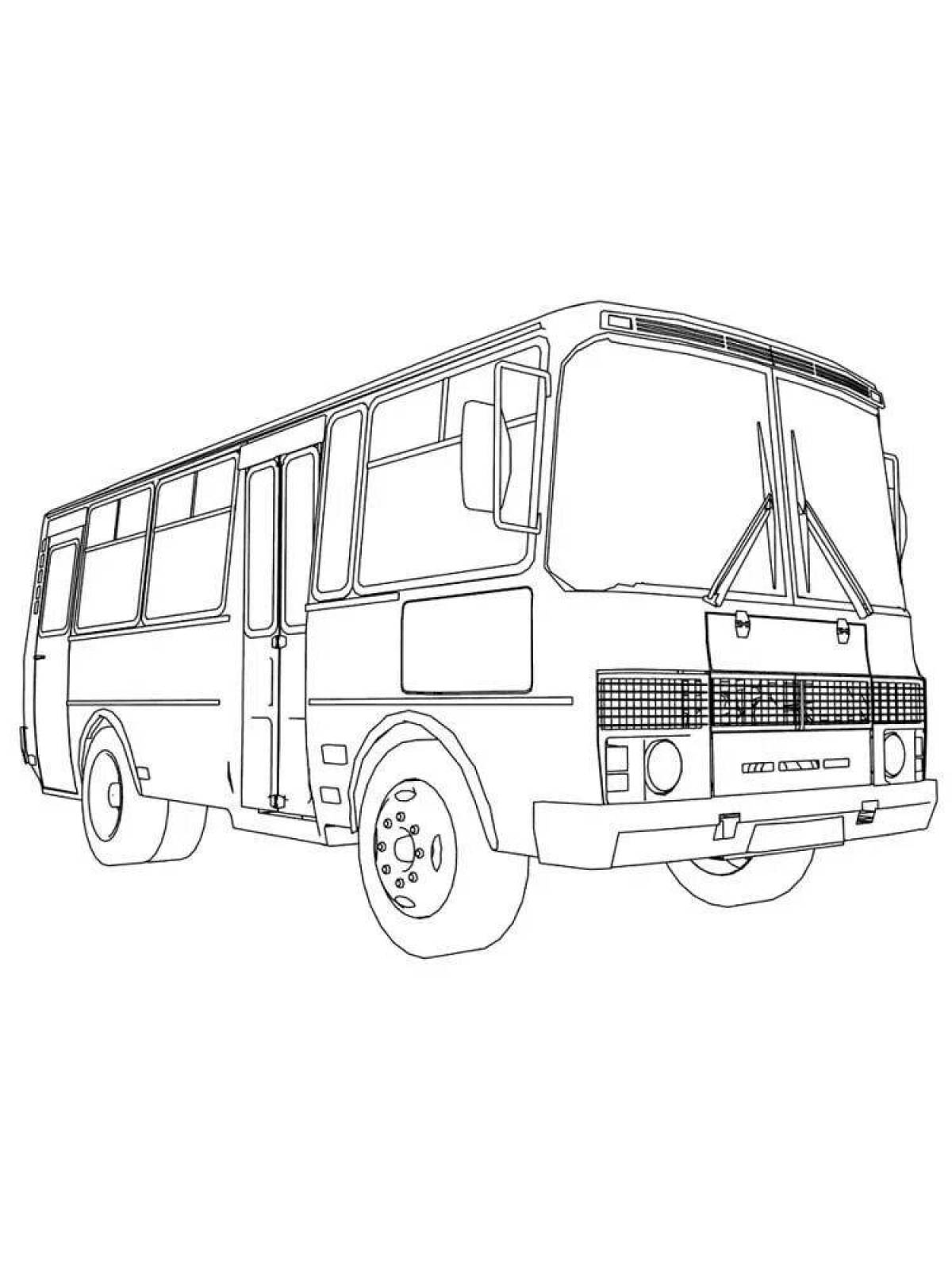 Coloring page happy bus groove