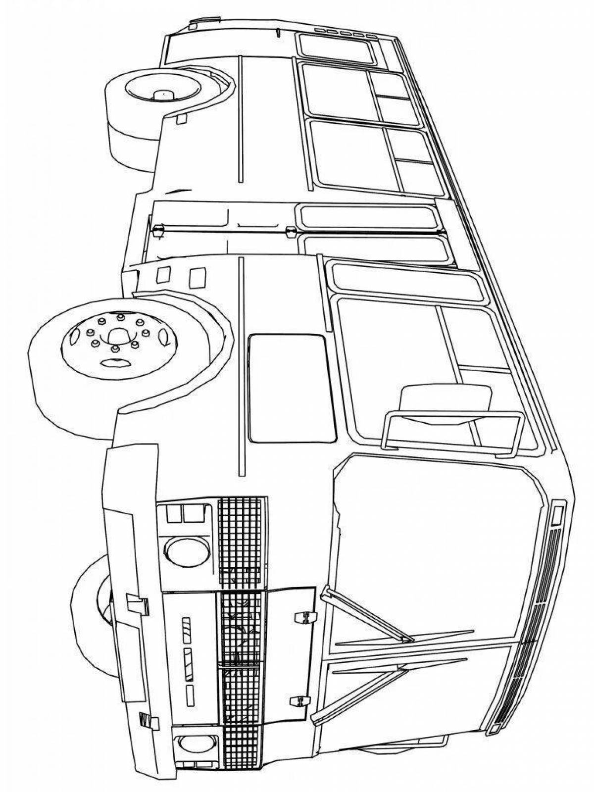 Coloring page festive bus groove