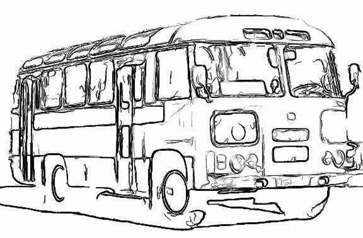 Glowing bus groove coloring page