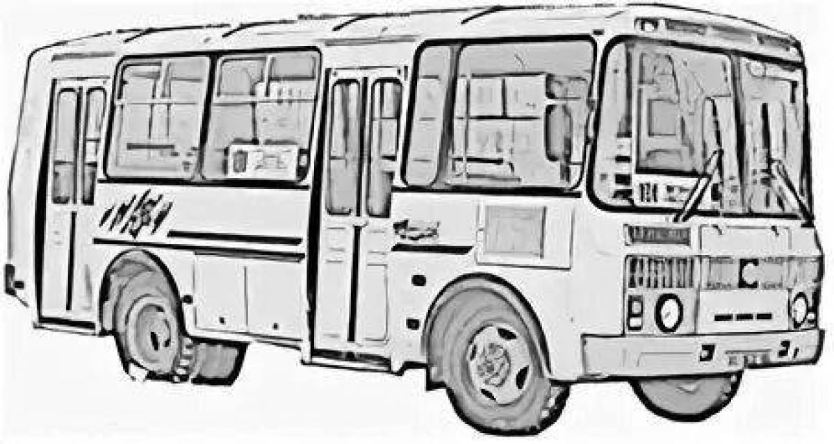 Gorgeous bus groove coloring page