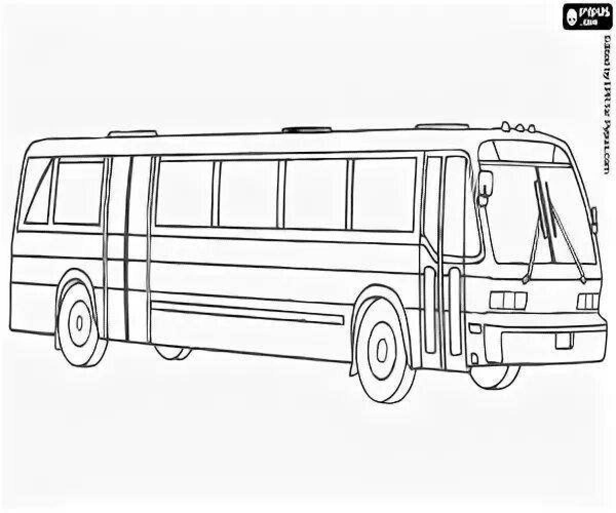 Adorable bus groove coloring page