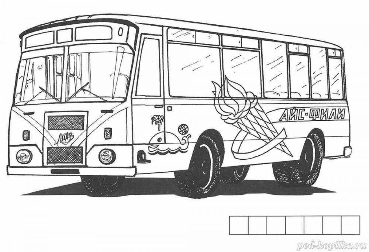 Attractive bus groove coloring page