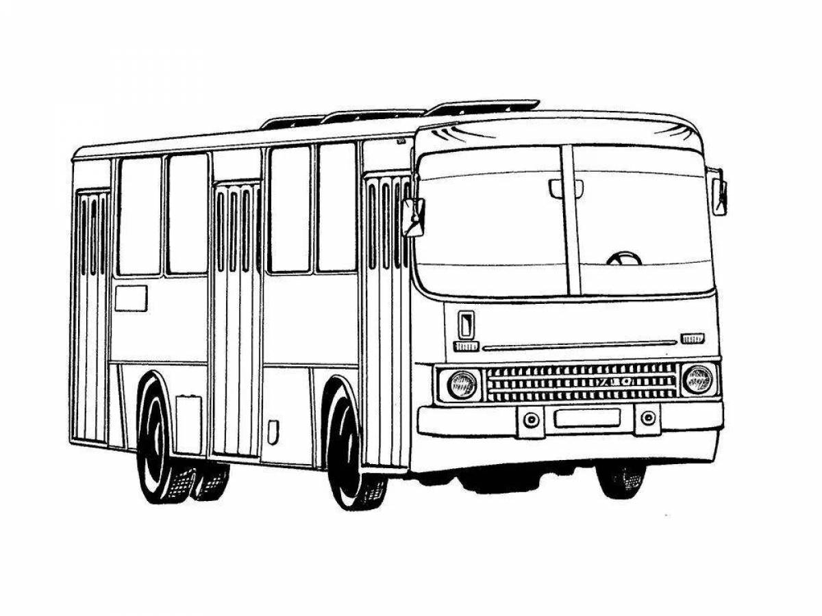 Автобус рисунок раскраска