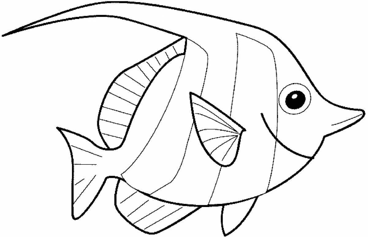 Раскраска сияющая морская рыба