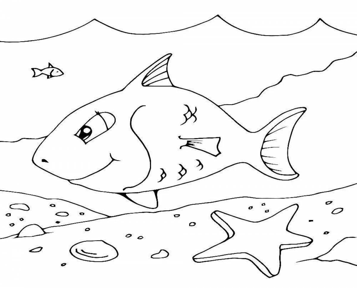 Violent sea fish coloring page