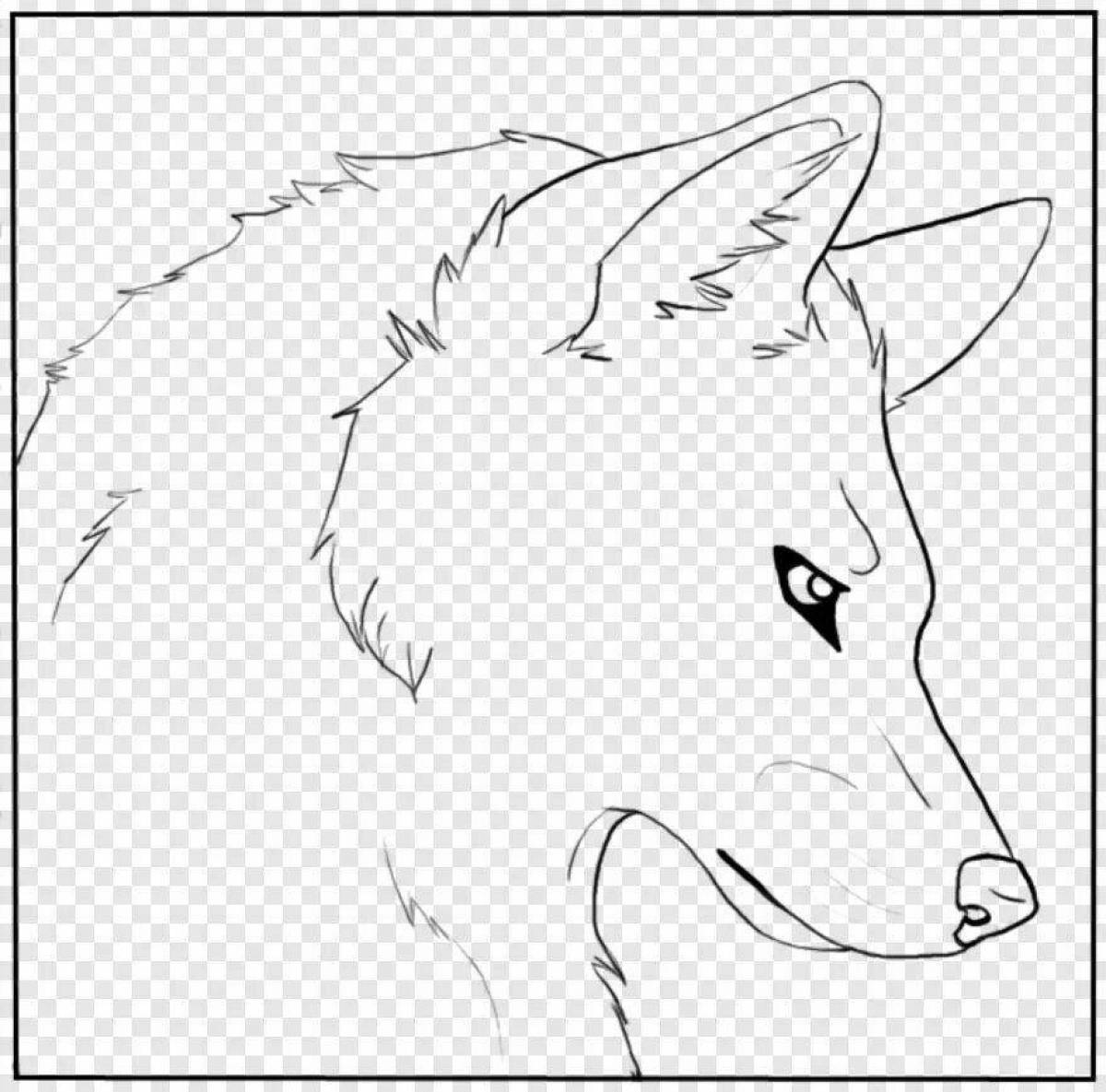 Fine wolf head coloring