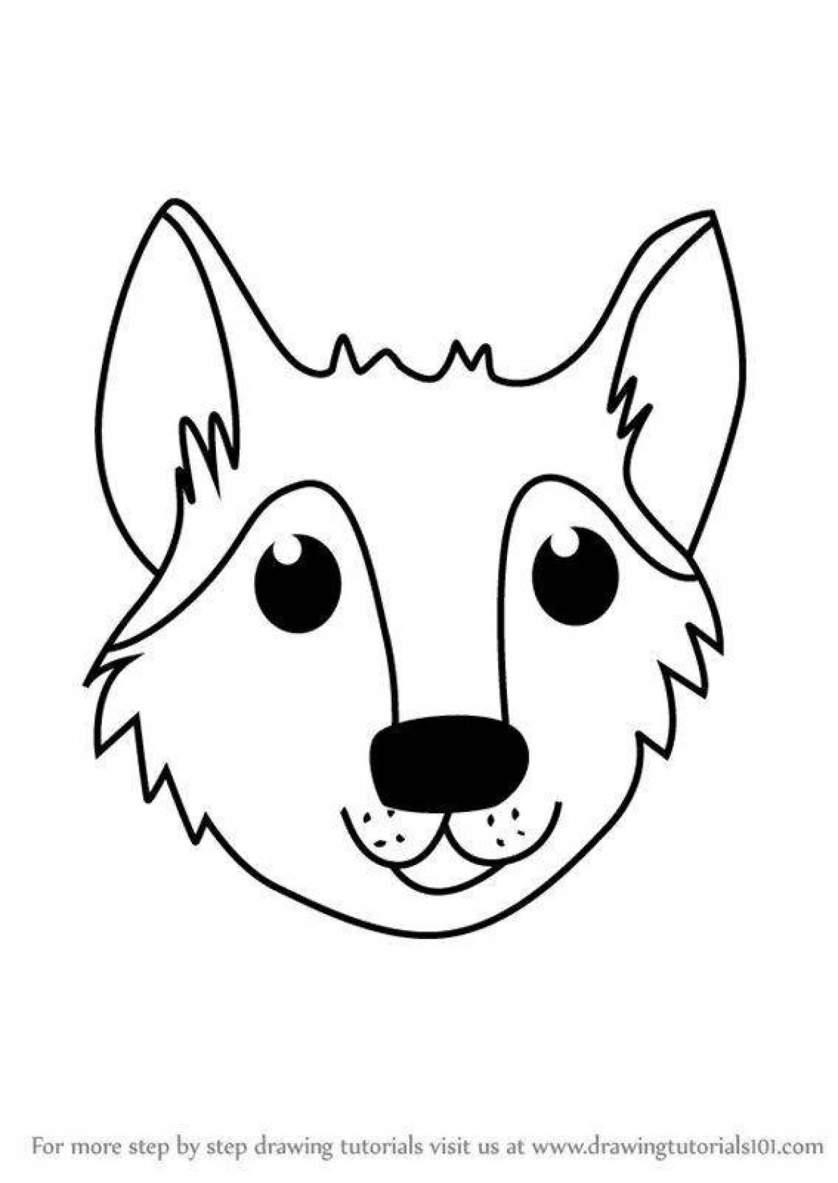 Statuary wolf head coloring book
