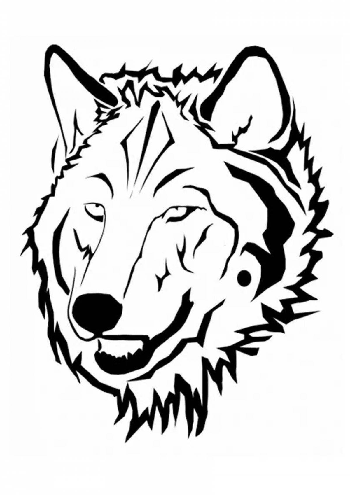 Divine wolf head coloring