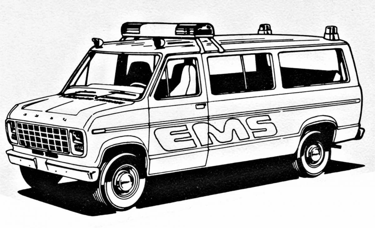Coloring page beckoning police UAZ