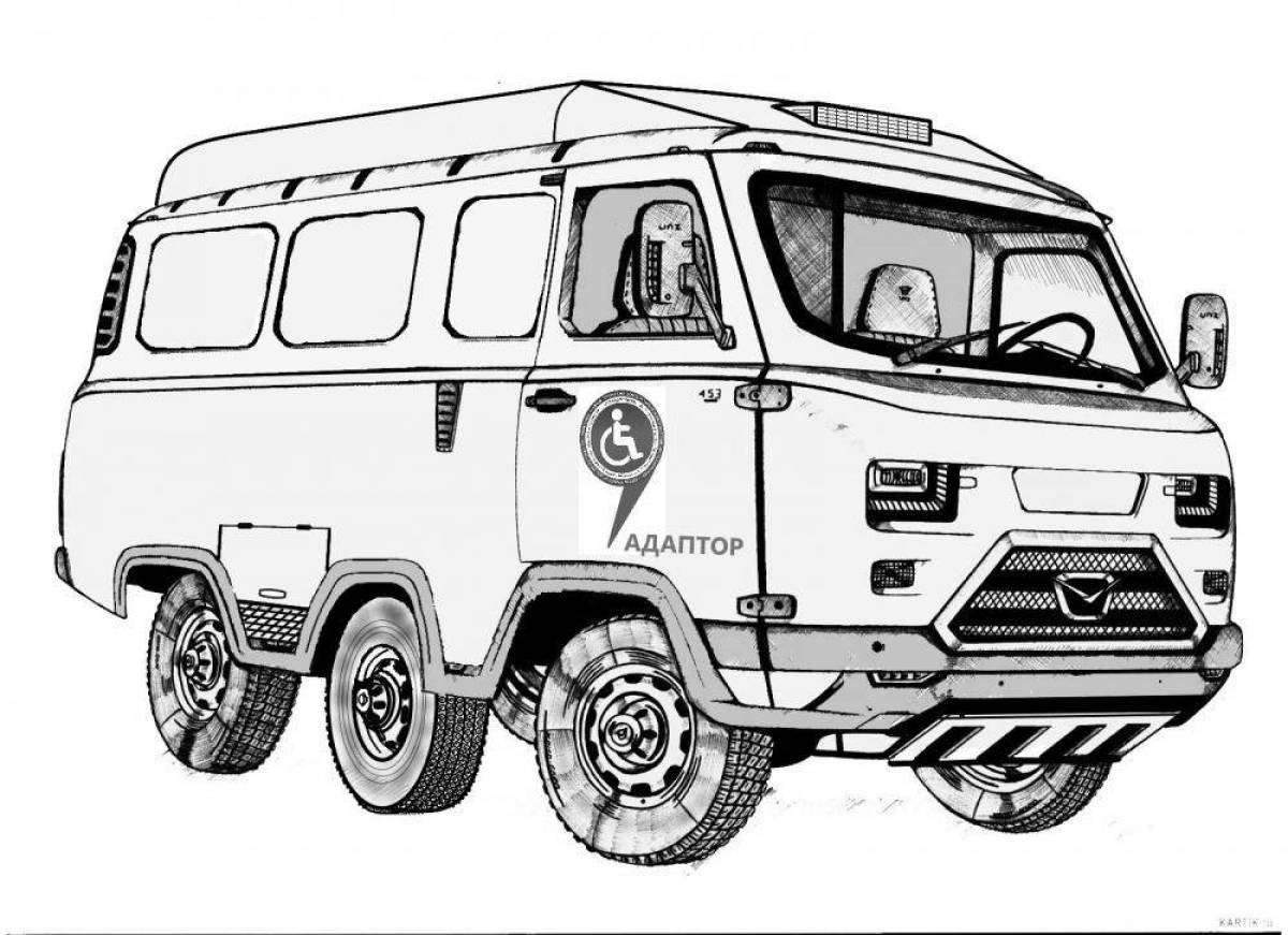 Coloring page luxury police UAZ