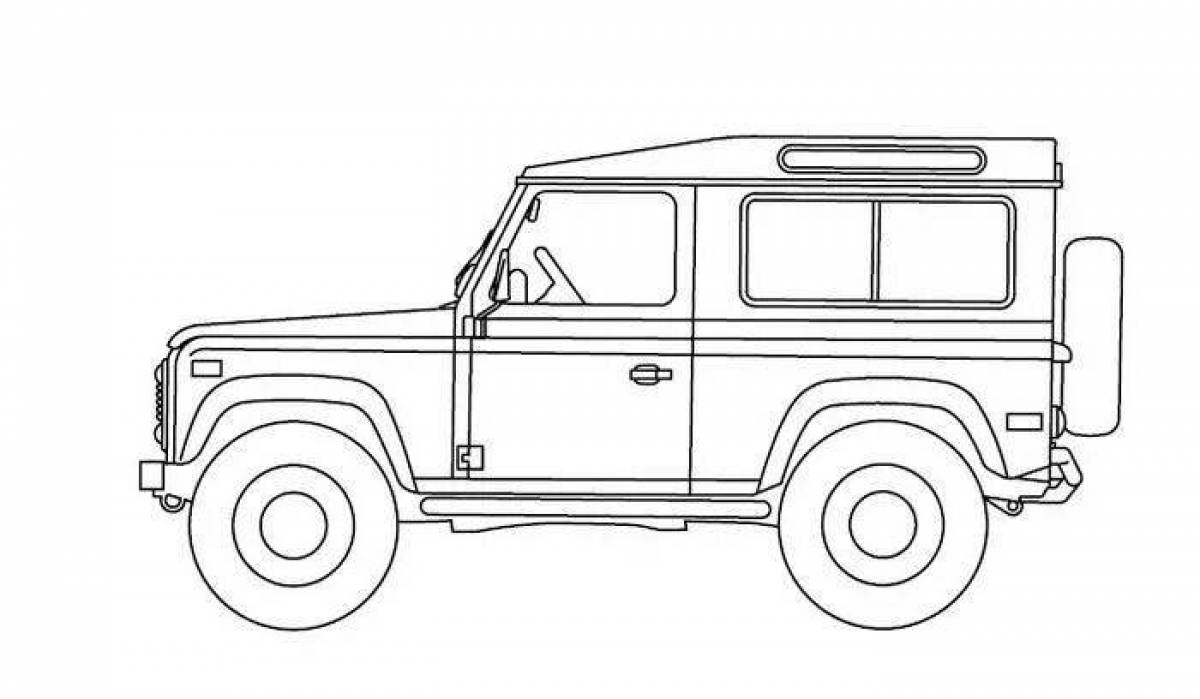 Coloring page gorgeous police UAZ
