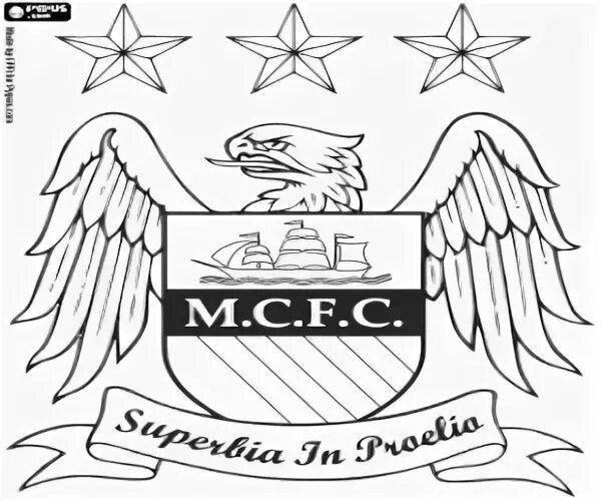 Happy Manchester city coloring page