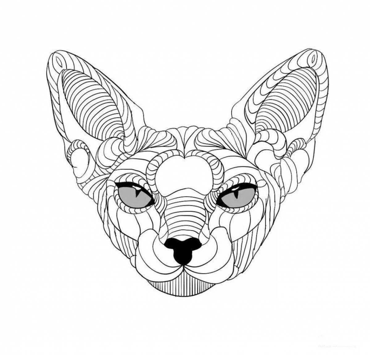 Cunning sphinx coloring page