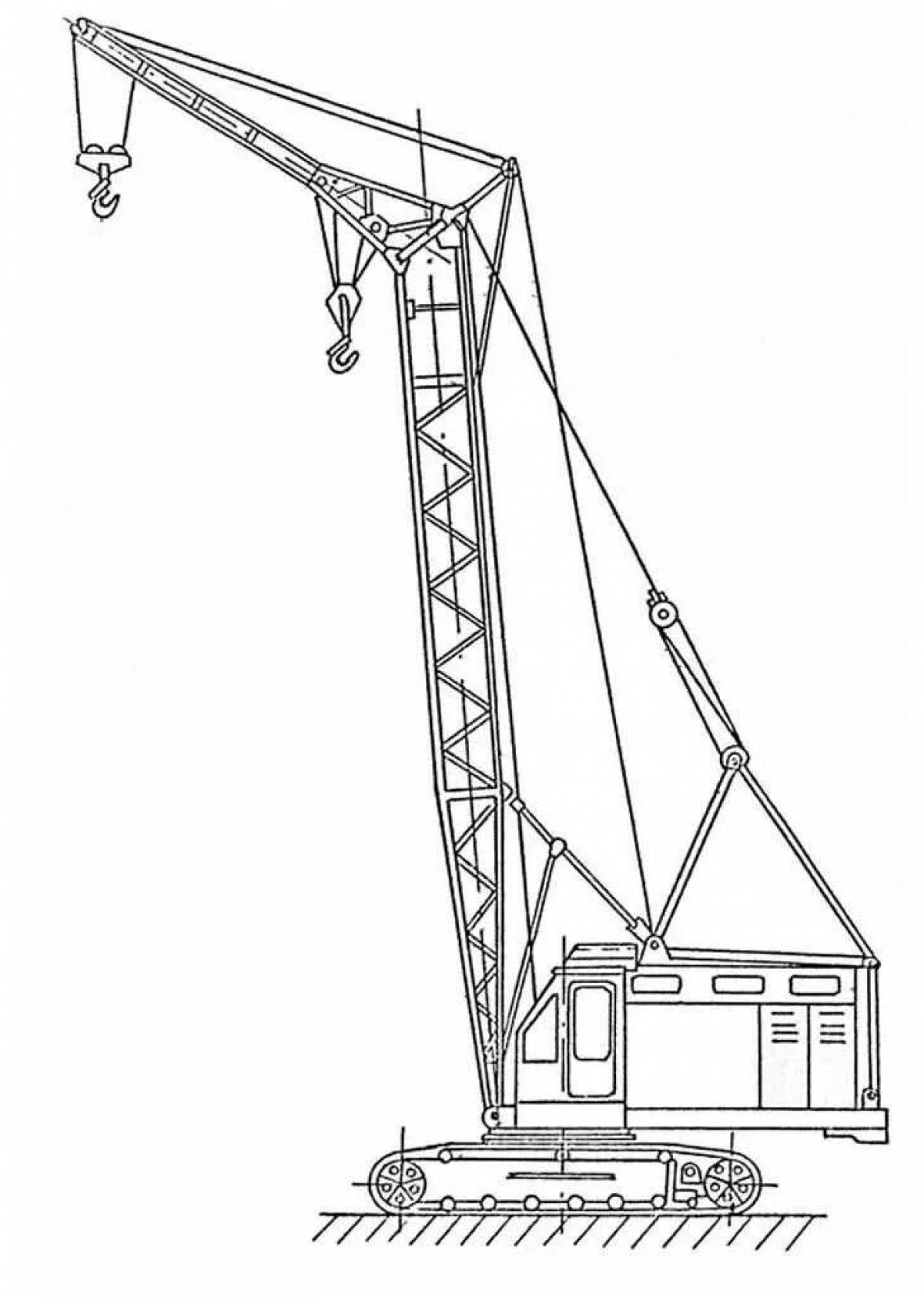 Awesome construction crane coloring page