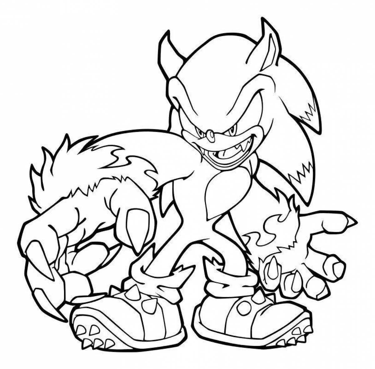 Cooling sonic coloring page