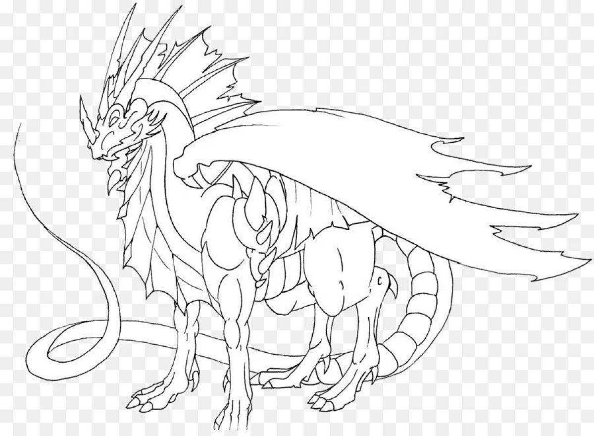 Роскошная раскраска дракон аниме