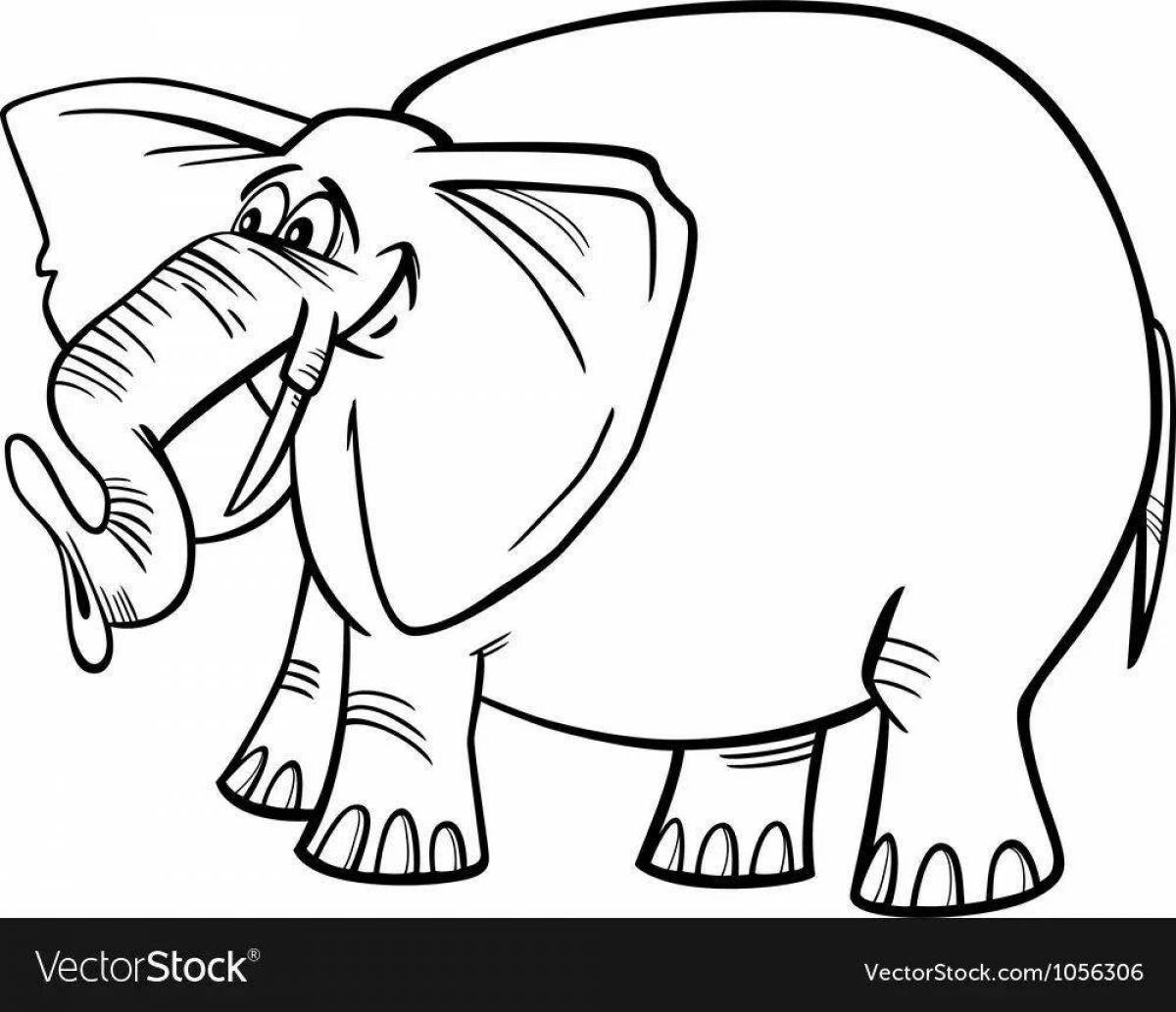 Фото Раскраска величественный зеленый слон