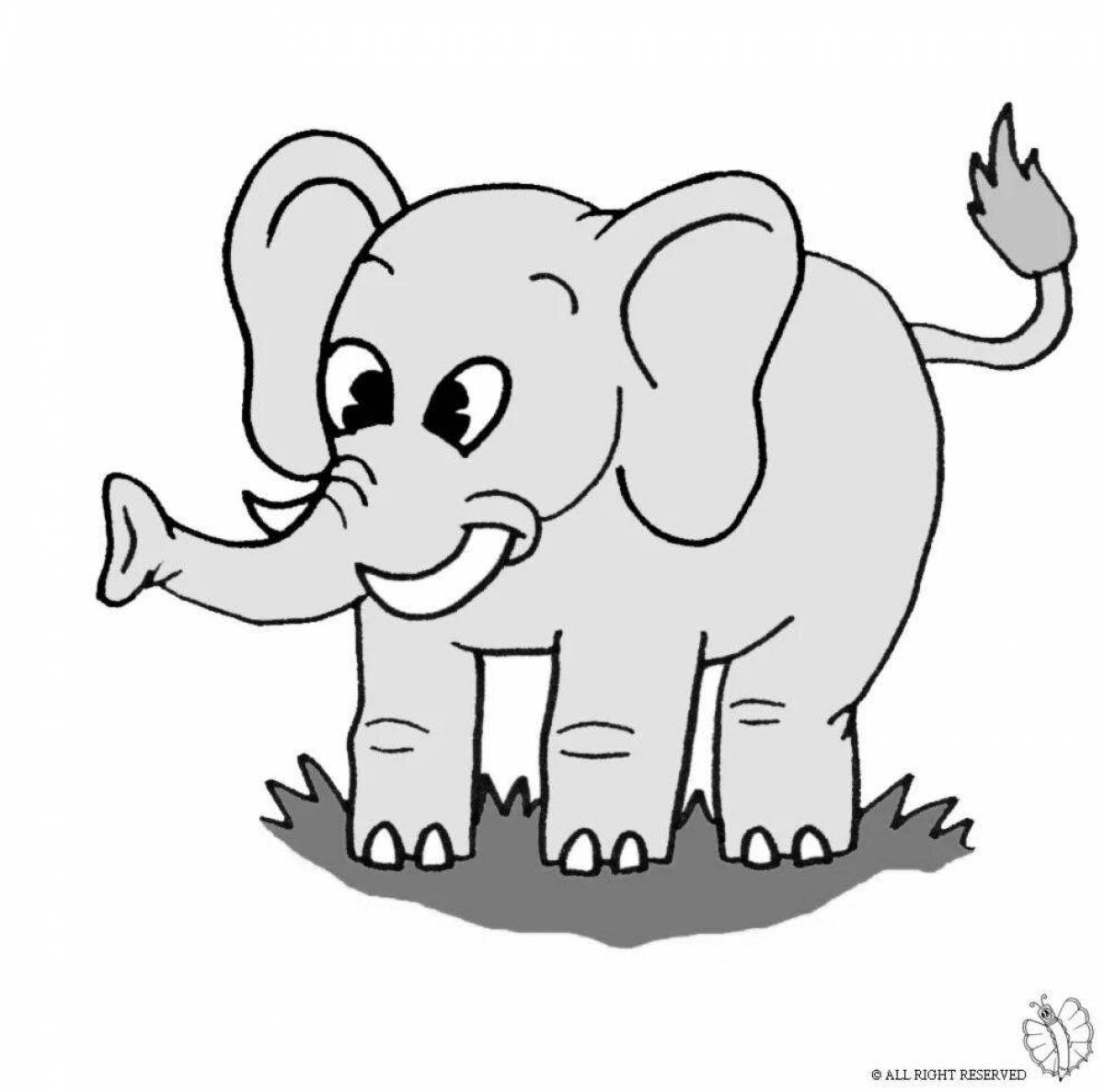 Фото Раскраска зеленый слон по счастливой случайности