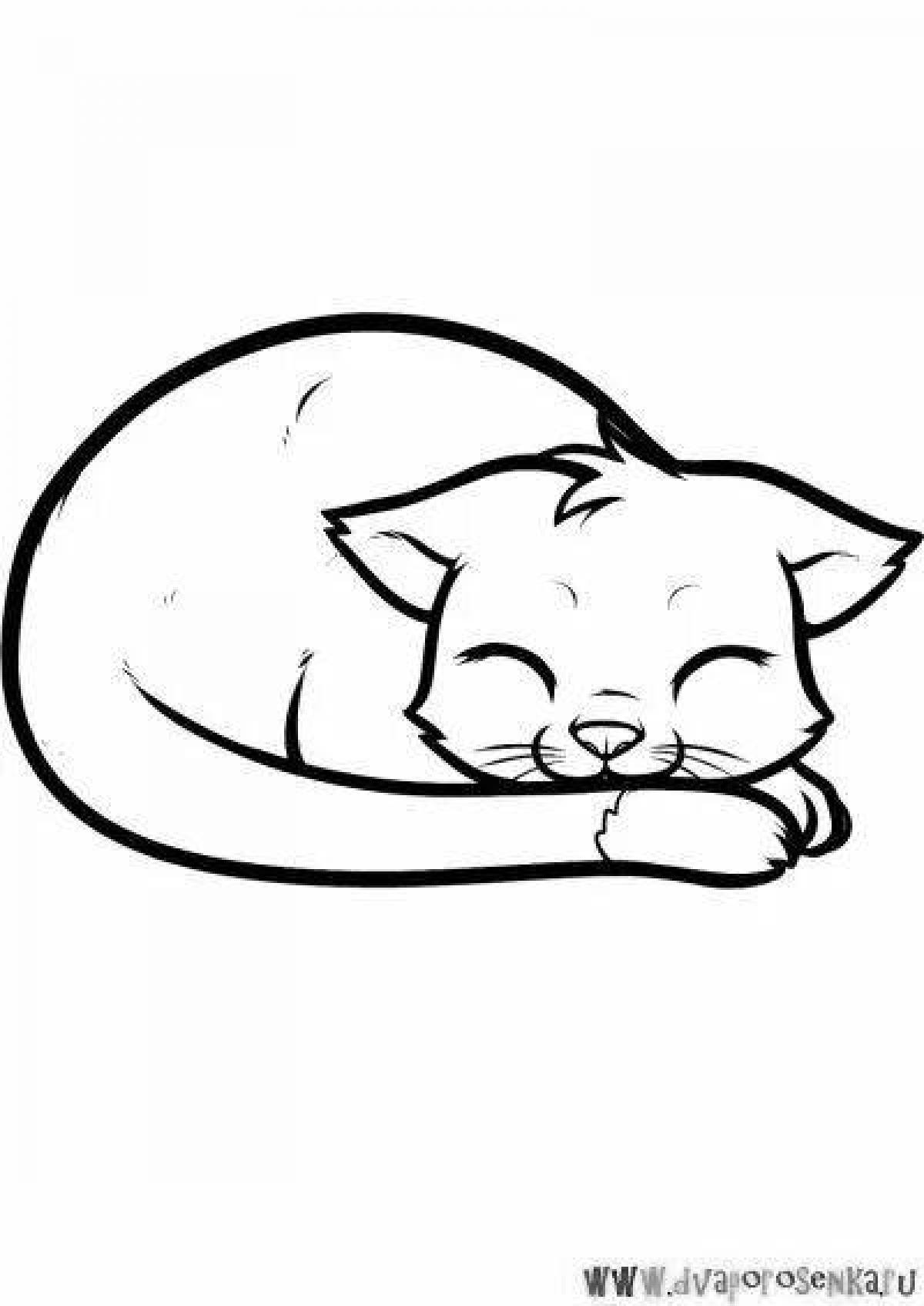 Фото Анимированная раскраска «рыжий кот»