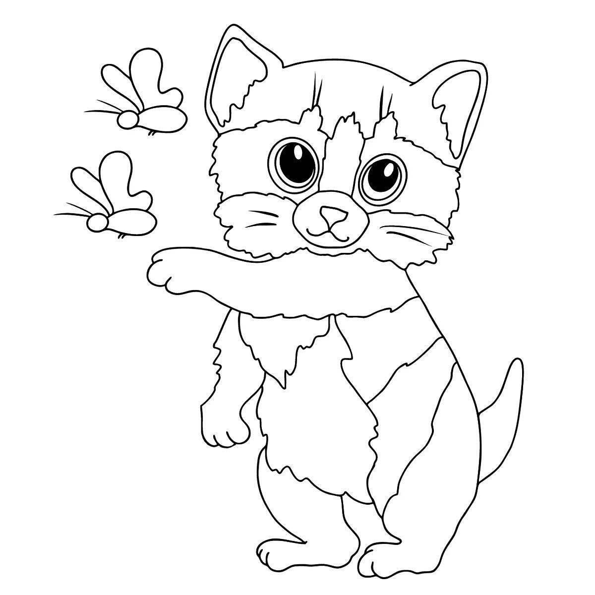 Фото Уникальная страница раскраски рыжего кота