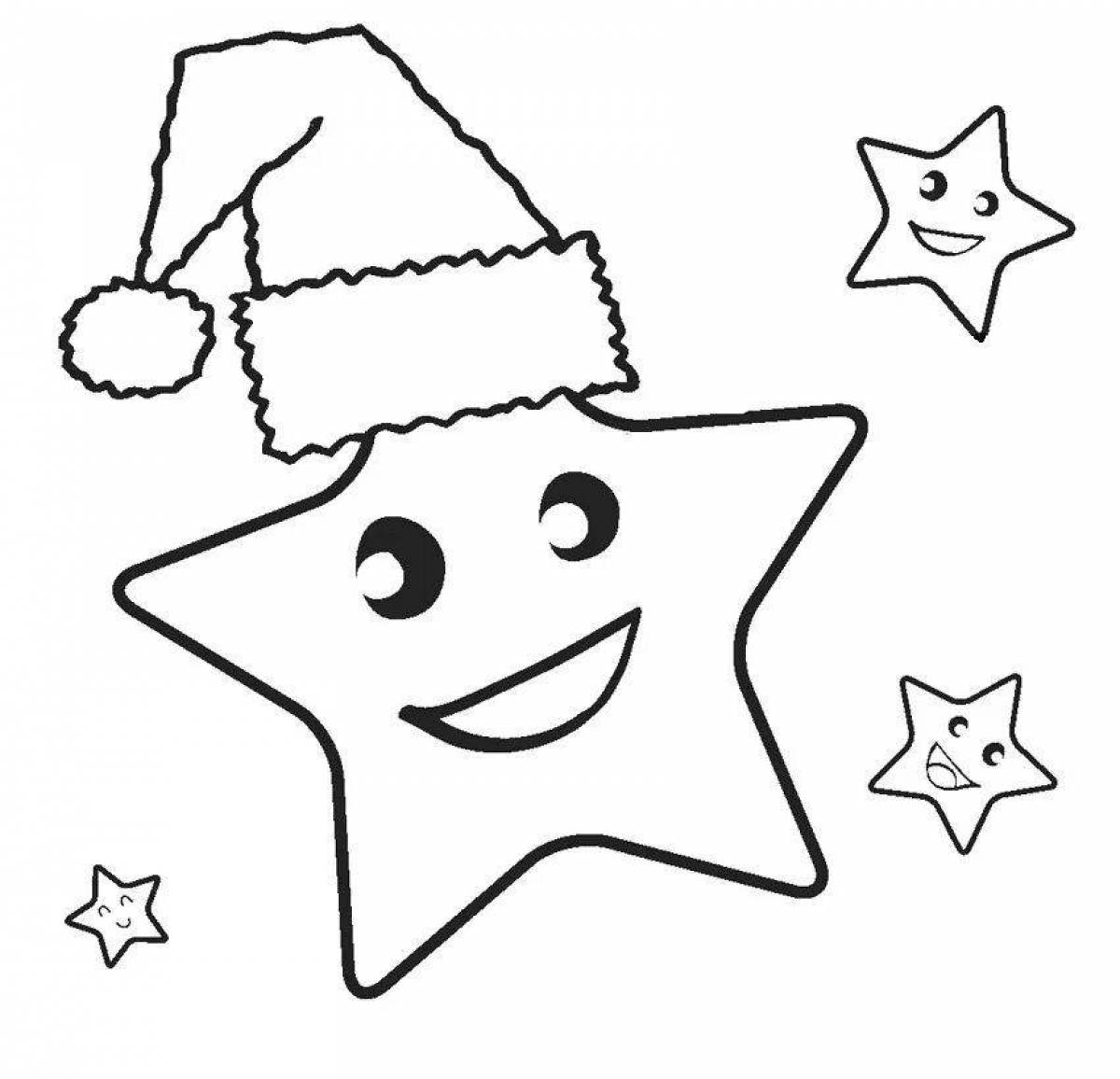 Coloring book merry Christmas star